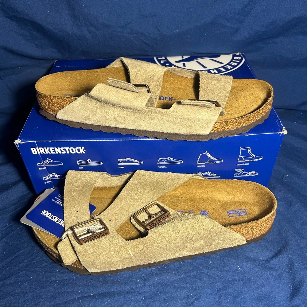 Birkenstock- Arizona BS, Taupe, Suede Leather, 10 men
